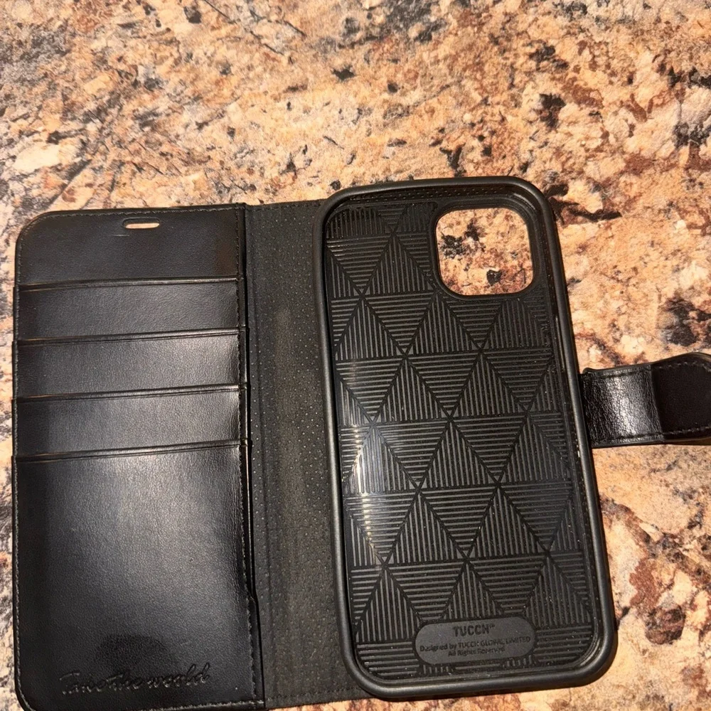 Black and Gray Wallet Case for Smartphones- iPhone 11 - Picture 2 of 4